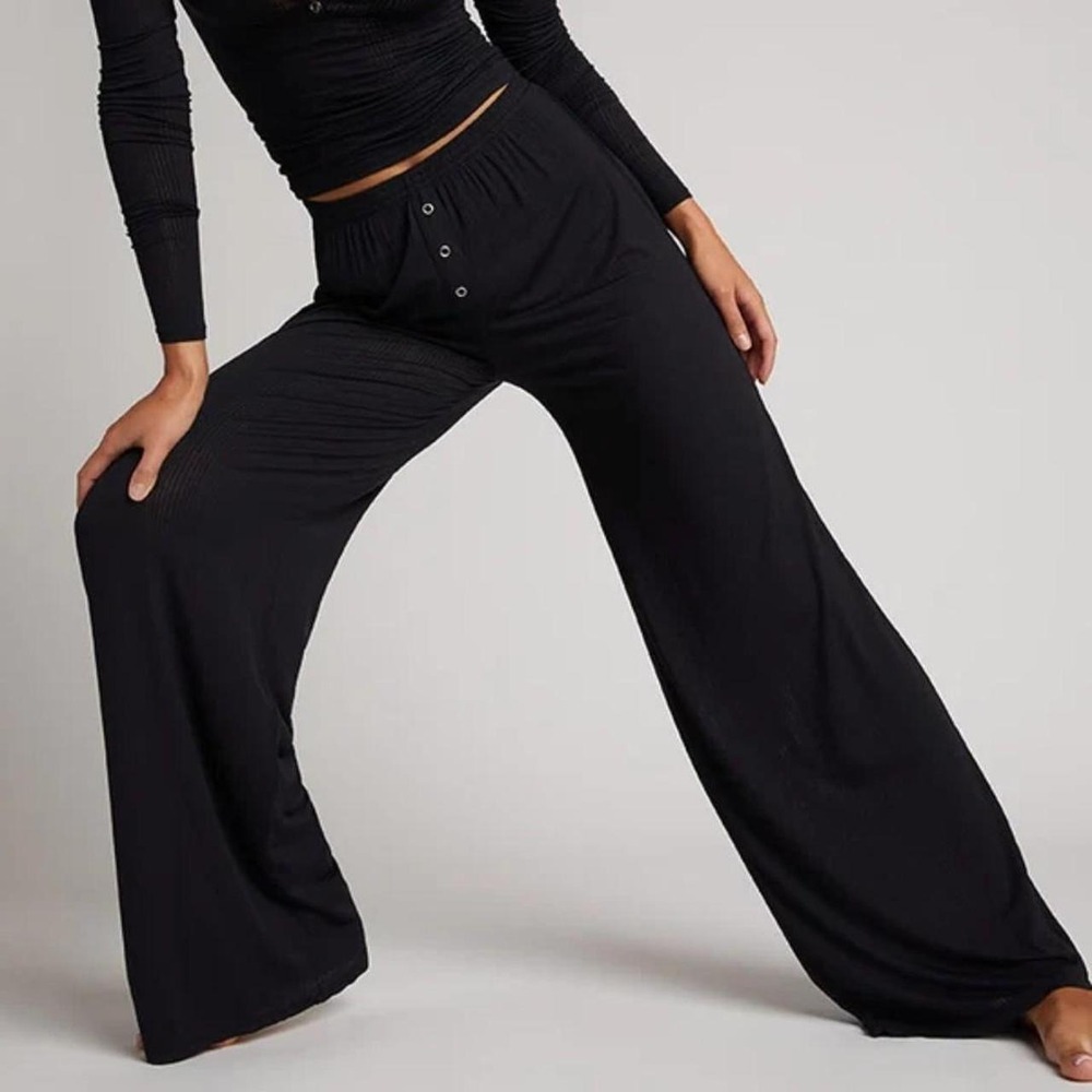 Negative Whipped Track Pant Wide Leg Ribbed Drapey Micro Modal Size L NWT